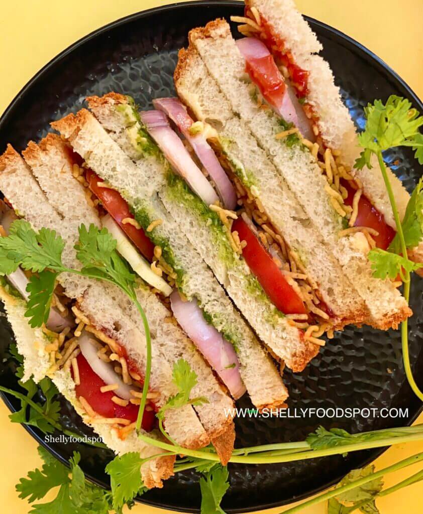 Veg bhujia sandwich recipe