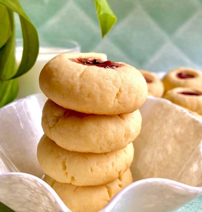 Eggless blueberry thumbprint cookies recipe