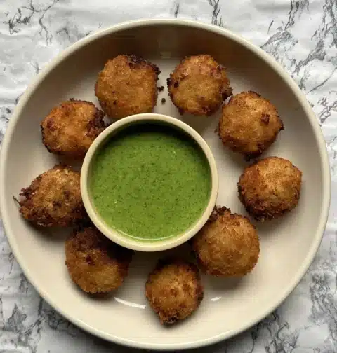 Paneer cutlet without potato with coriander chutney